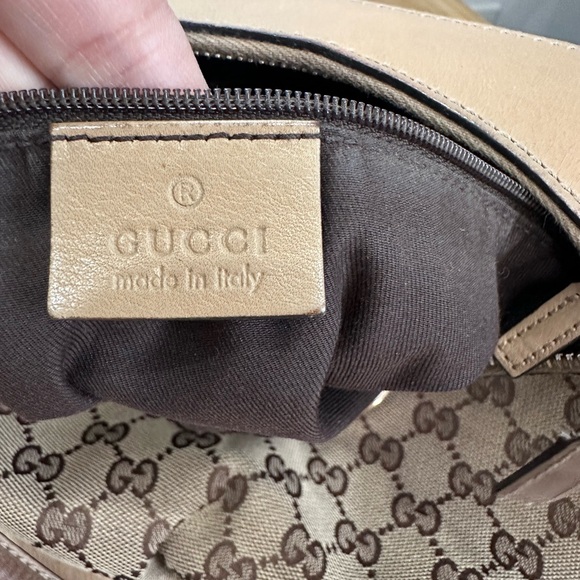 Gucci Beige GG Canvas Gold D Ring Hobo - Picture 6 of 11
